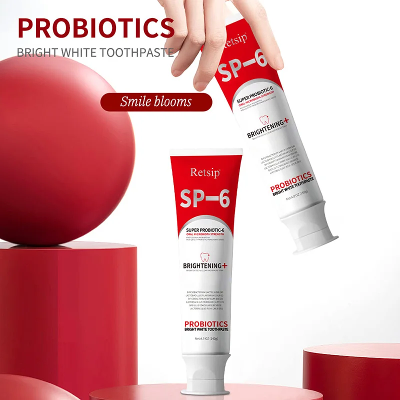 SP-6 Probiotic Toothpaste Deep Whitening Tooth Fresh Breath Remove Fast Plaque Stains Cream Oral Health Management Product 140g