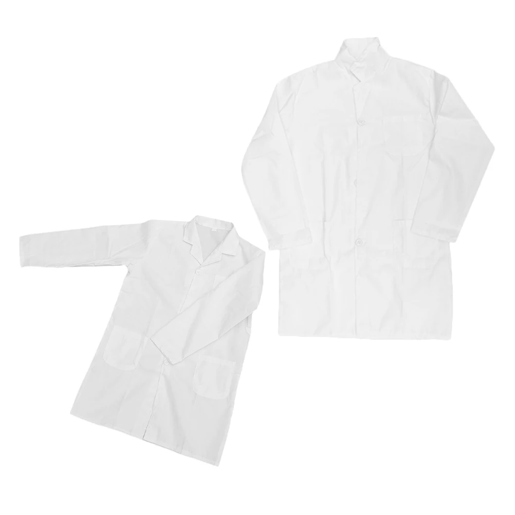 

2 Pcs Kids Lab Coats White Scientist Clothes Children's Doctor Coats Boys Girls Cosplay Science Experiments Reusable Washable
