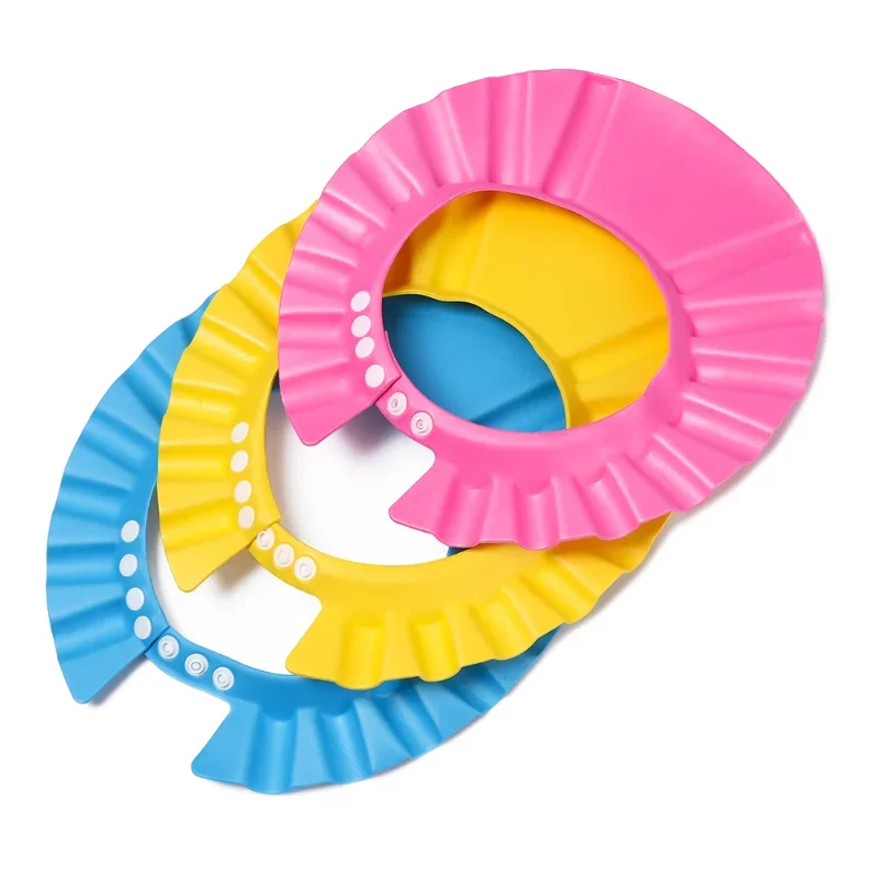 Topi Lembut Baby Shower Topi Cuci Rambut Dapat Disesuaikan untuk Anak-anak Pelindung Telinga Aman Sampo Anak-anak Penutup Kepala Pelindung Mandi Mandi