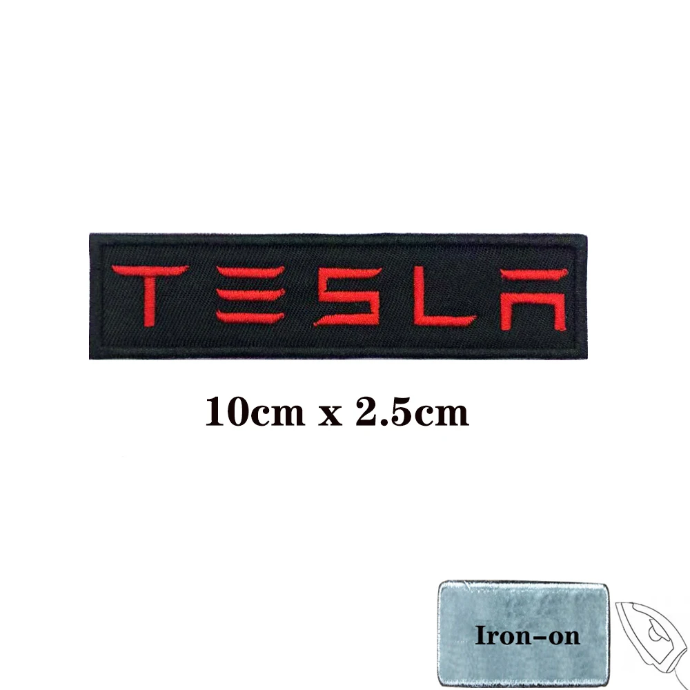 TESLA Patches Armband Embroidered Patch Hook & Loop Iron On Embroidery Badge Military Stripe