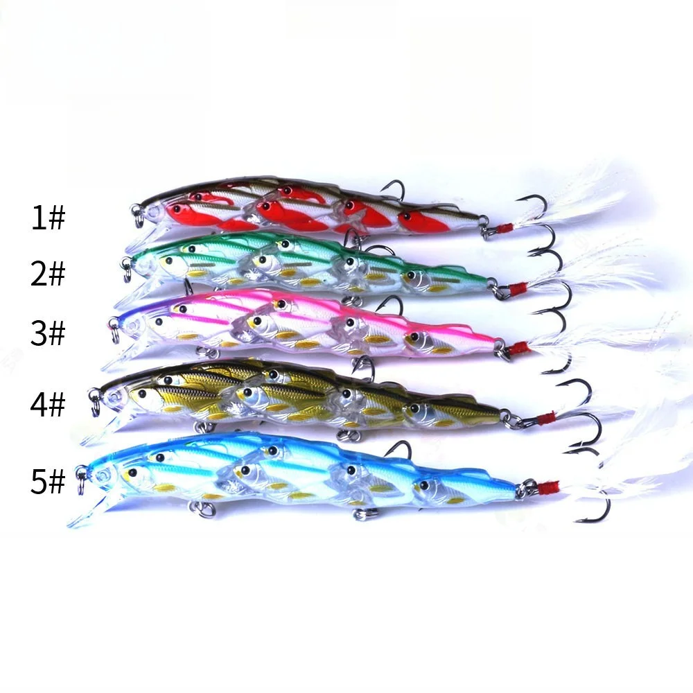 Billings 1 Stück Neuer Nischen-Fischschwarm-Köder 11,5 cm 15,7 g Multi-Fisch-Feder-Dreifachhaken-Angelköder Praktisches Angelzubehör