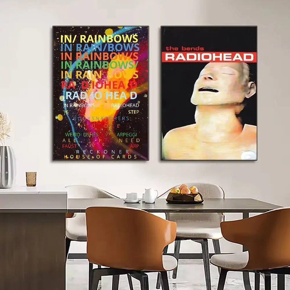 R-Radiohead Band Rainbow Poster HD Art Sticky Wall Waterproof Home Living Room Bedroom Bar Aesthetic Decoration