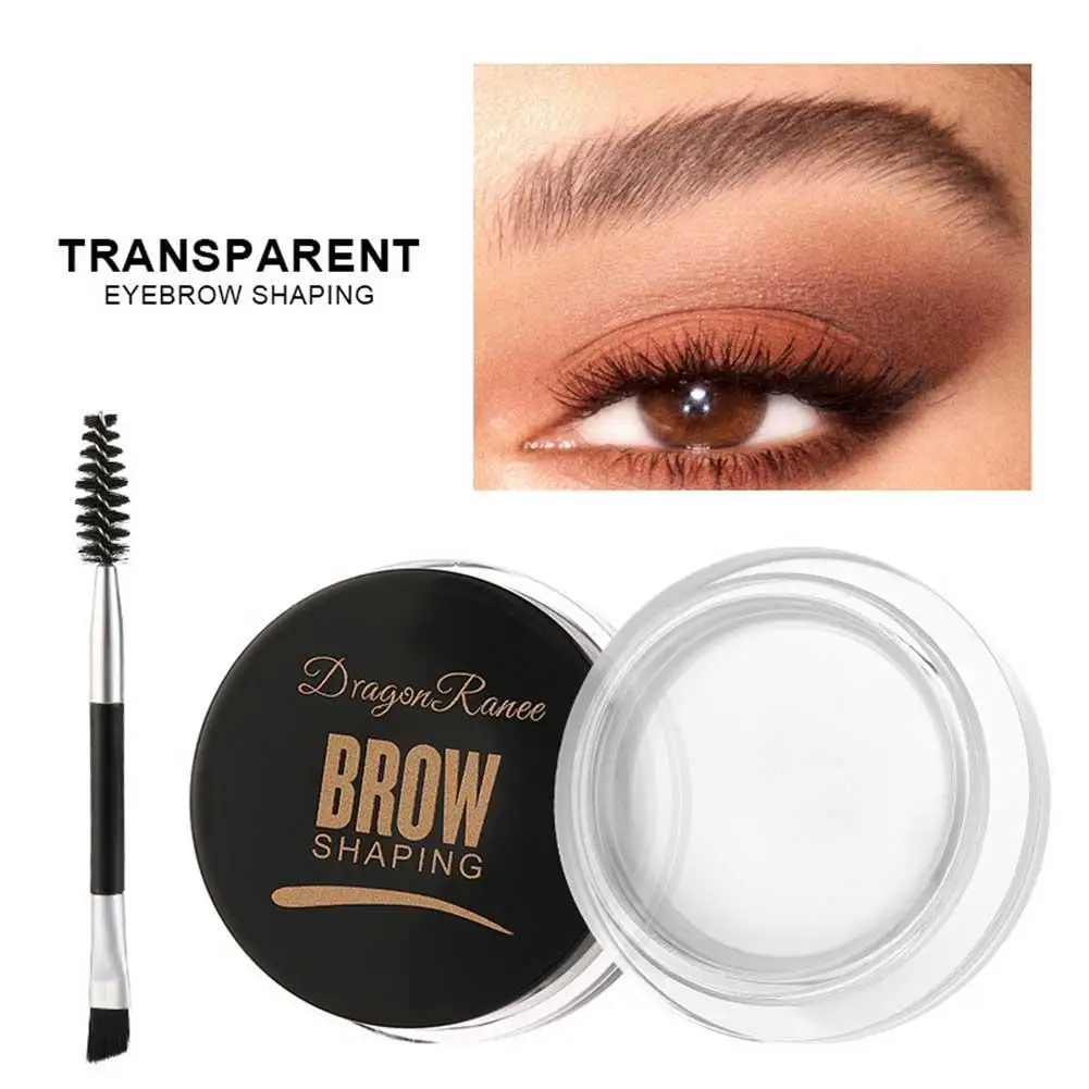 Creme sobrancelha, à prova d'água, longa duração, com escova, transparente, com 6 cores, o melhor para o estilo do cabelo