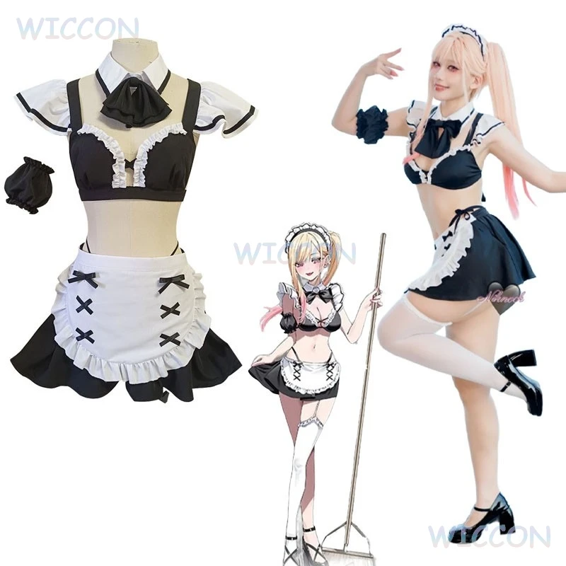 

Anime My Dress-Up Newly Darling Kitagawa Marin Cosplay Sexy Maid Dress Costume Kitagawa Marin Wig Women Halloween Party Suit