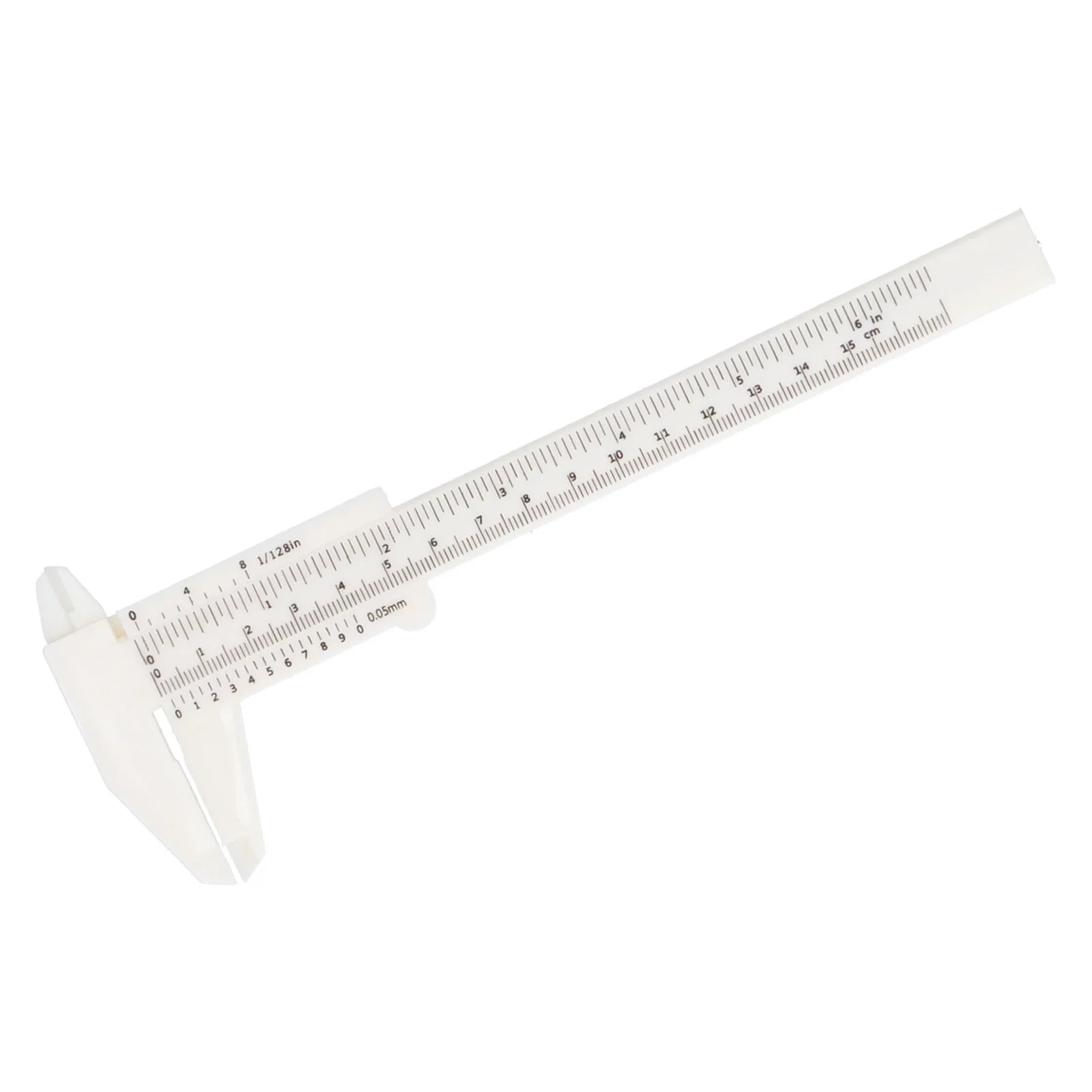 20Pcs 150mm Plastic Vernier Caliper Double Scale White Mini Measuring Tool for Student School Lab Science Classroom Learning