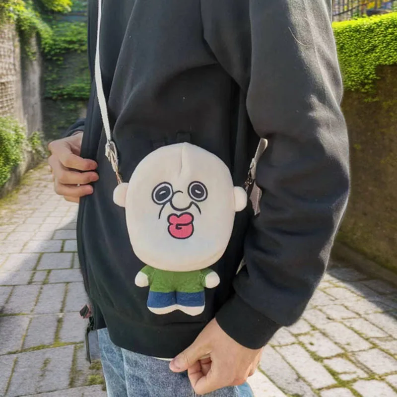 Новинка 2024, сумка через плечо Bbang, милая мультяшная креативная забавная и уродливая плюшевая вышитая подвеска на молнии, сумка для монет, игрушки, подарок для девочки