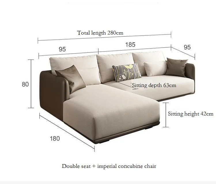 &c Simple Modern Italian Light Luxury Sofa Small Family Living Room Double Three Four Person Latex Fabric Sofa