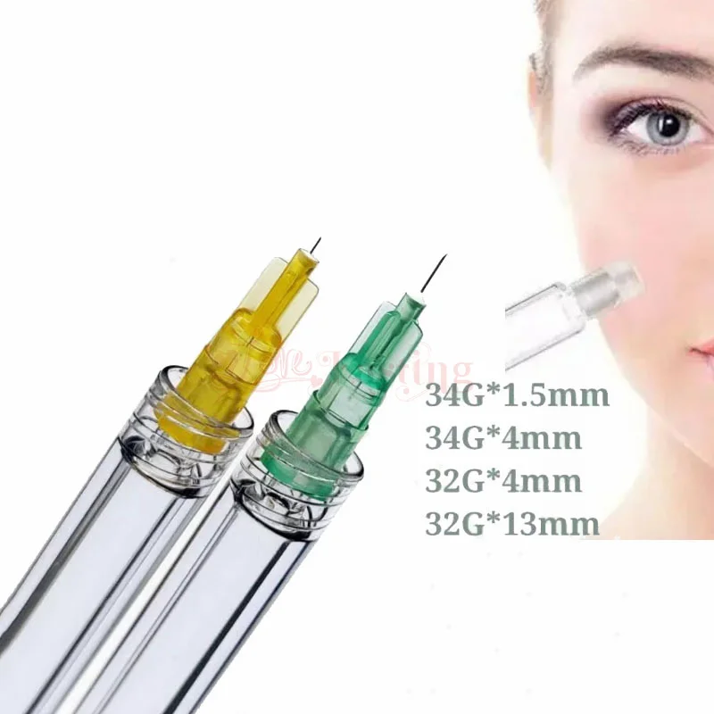 31G 4mm 6mm Disposable 27G 29G 13mm 30G 32G 34Gx1.5mm Plastic Medical Beauty Painless Small Needle Sterile Injector Micro Tattoo