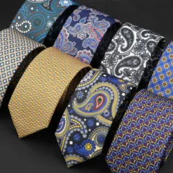 Jacquard Floral Paisley Men Tie 6cm Slim Skinney New Style Neckties Wedding Formal Cravat Gentleman Wedding Party Gift For Man