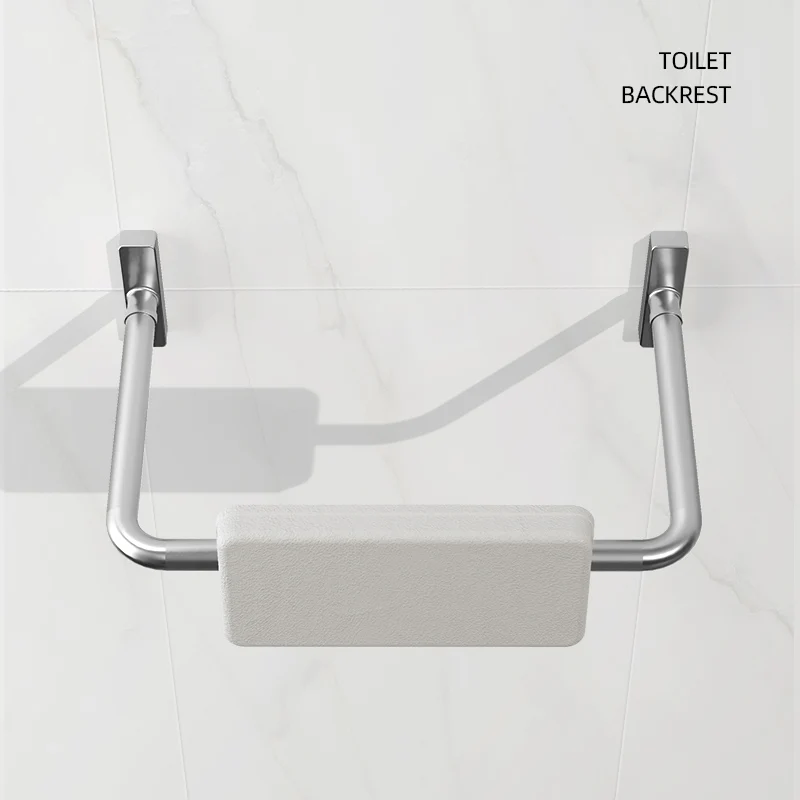 Modern Stainless Steel 304 Satin Finish Bathroom Wall Mounted Anti-Slip Barrier  Facilities Grab Bars Toilet Backrest 30cm