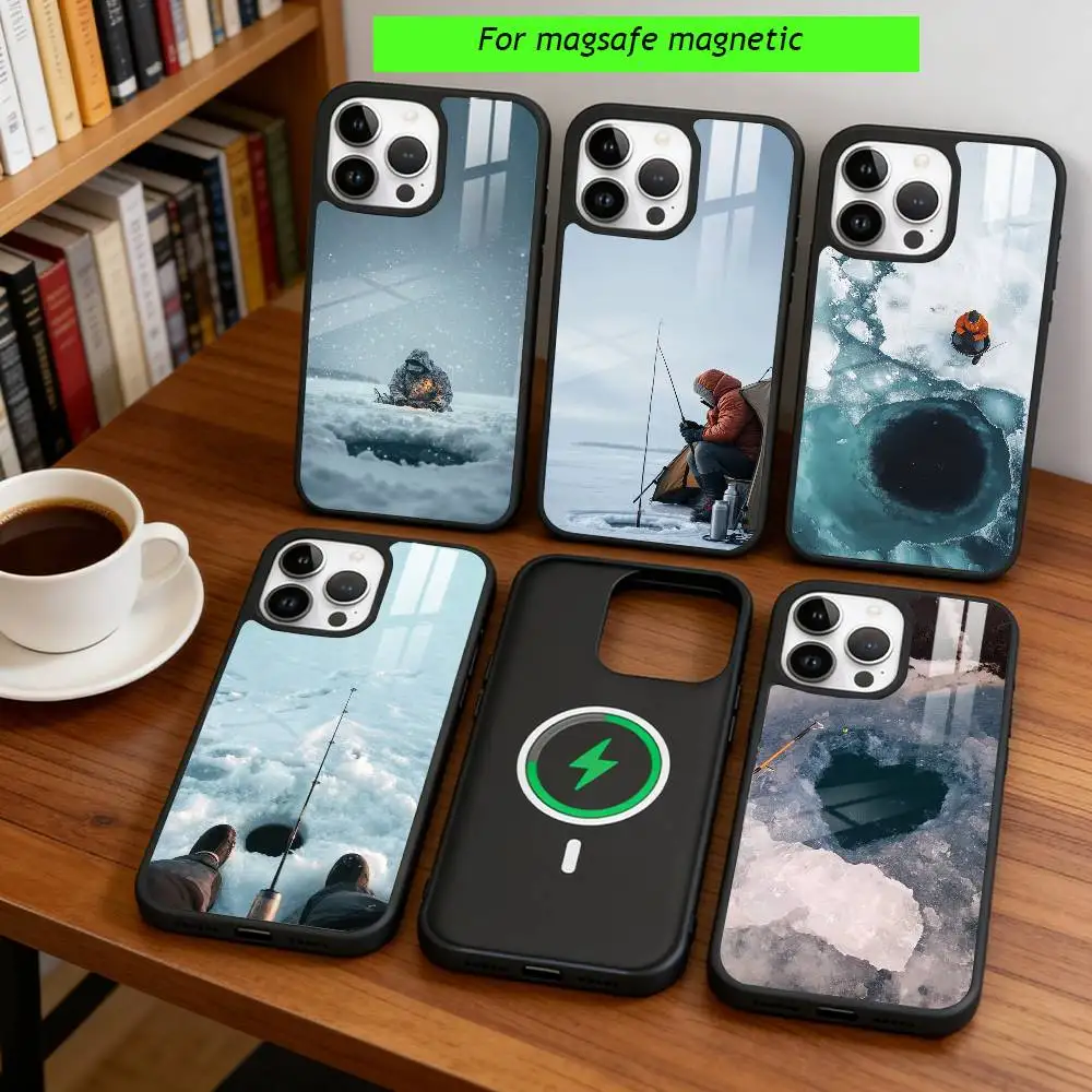 The Art of Ice Fishing Phone Case For iPhone17,16,15,14,13,12,11 Plus,Pro Magnetic with Magsafe Wireless Charging