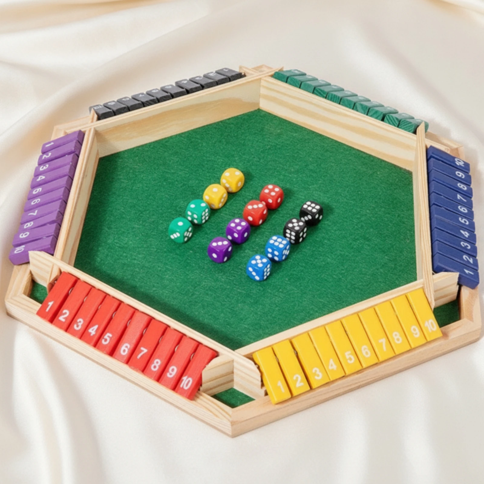 Shut the Box Game Traditional Wooden Flip Tile Game Family Compact for Children, Party Nights, Classroom