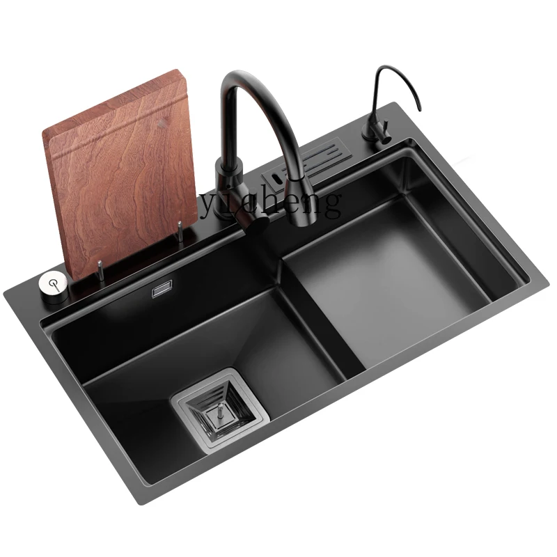 

Yy Sink Nano Single Sink Household Black Step Basin Middle Basin Washing Basin