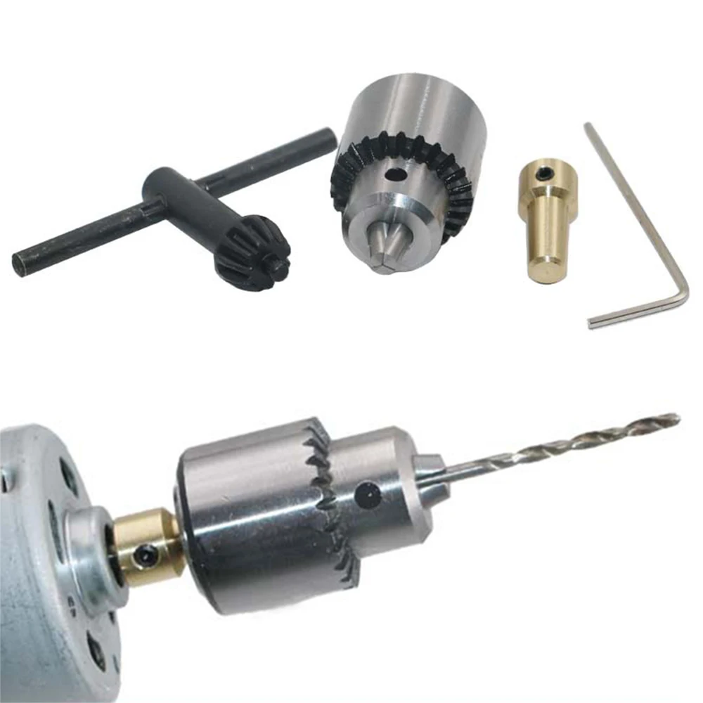 Mikromotor-Bohrfutter, Spannbereich 0,3–4 mm, konisches Bohrfutter mit Spannschlüssel, 3,17 mm, Messing, Elektromotor-Werkzeug, Handwerkzeug – Detail 3