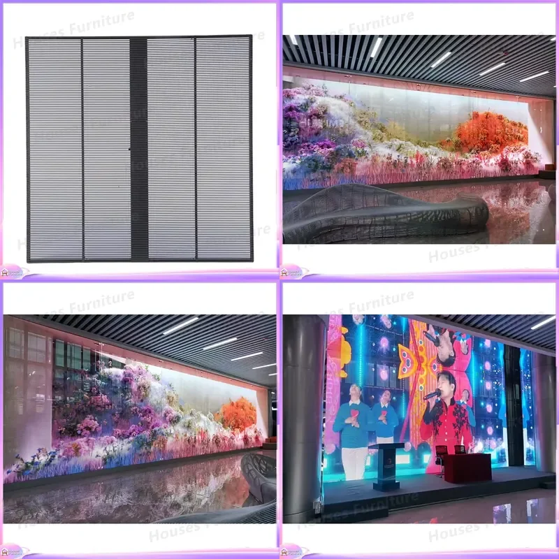 Outdoor Waterproof LED Grille Screen Full Color HD Transparent Display Video Wall Digital Signage Advertising Billboard P3.91