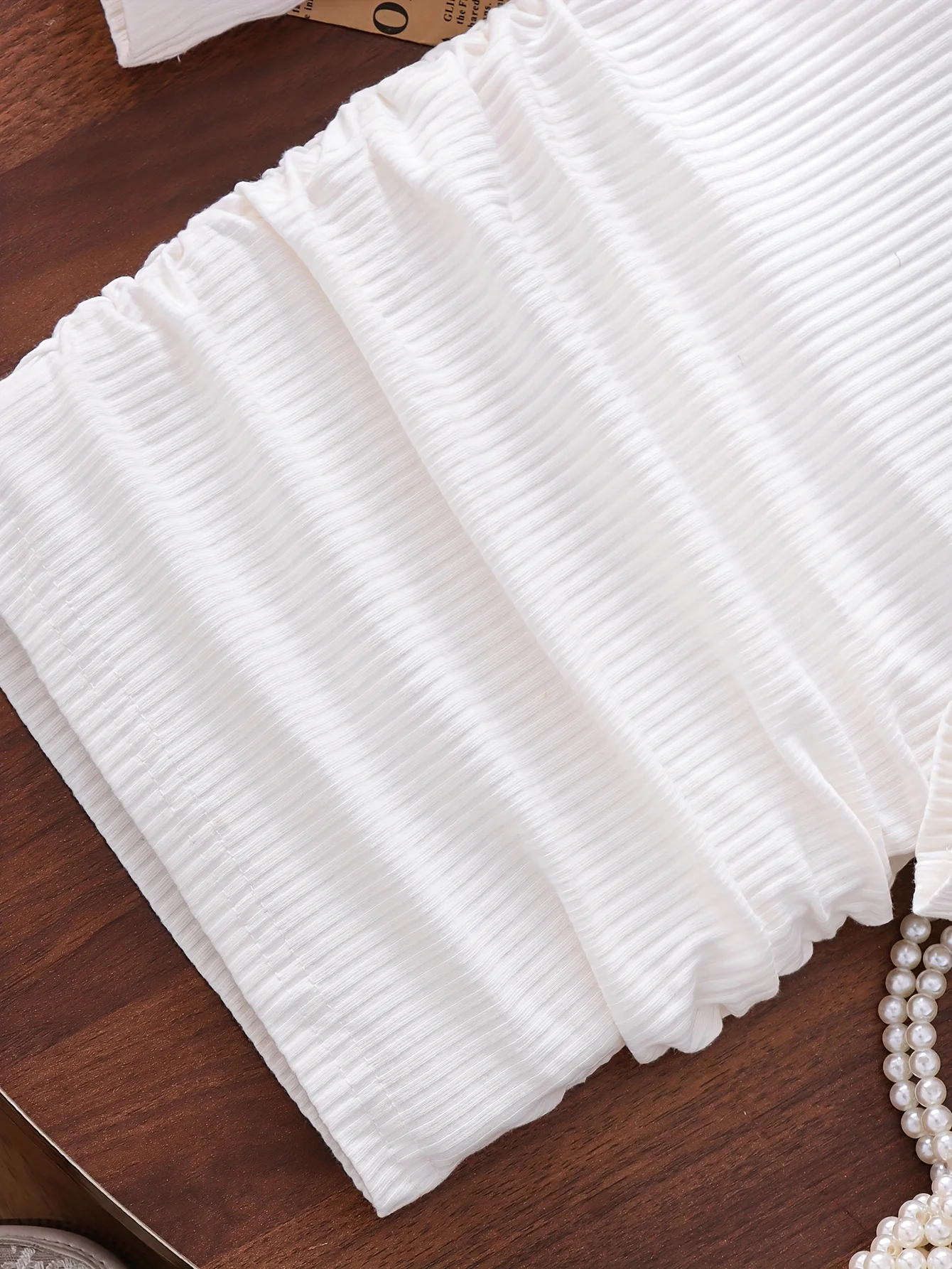 فستان بناتي للربيع والخريف كاجوال بلون سادة محبوك برقبة دائرية وأكمام طويلة أنيق ومطوي نحيف