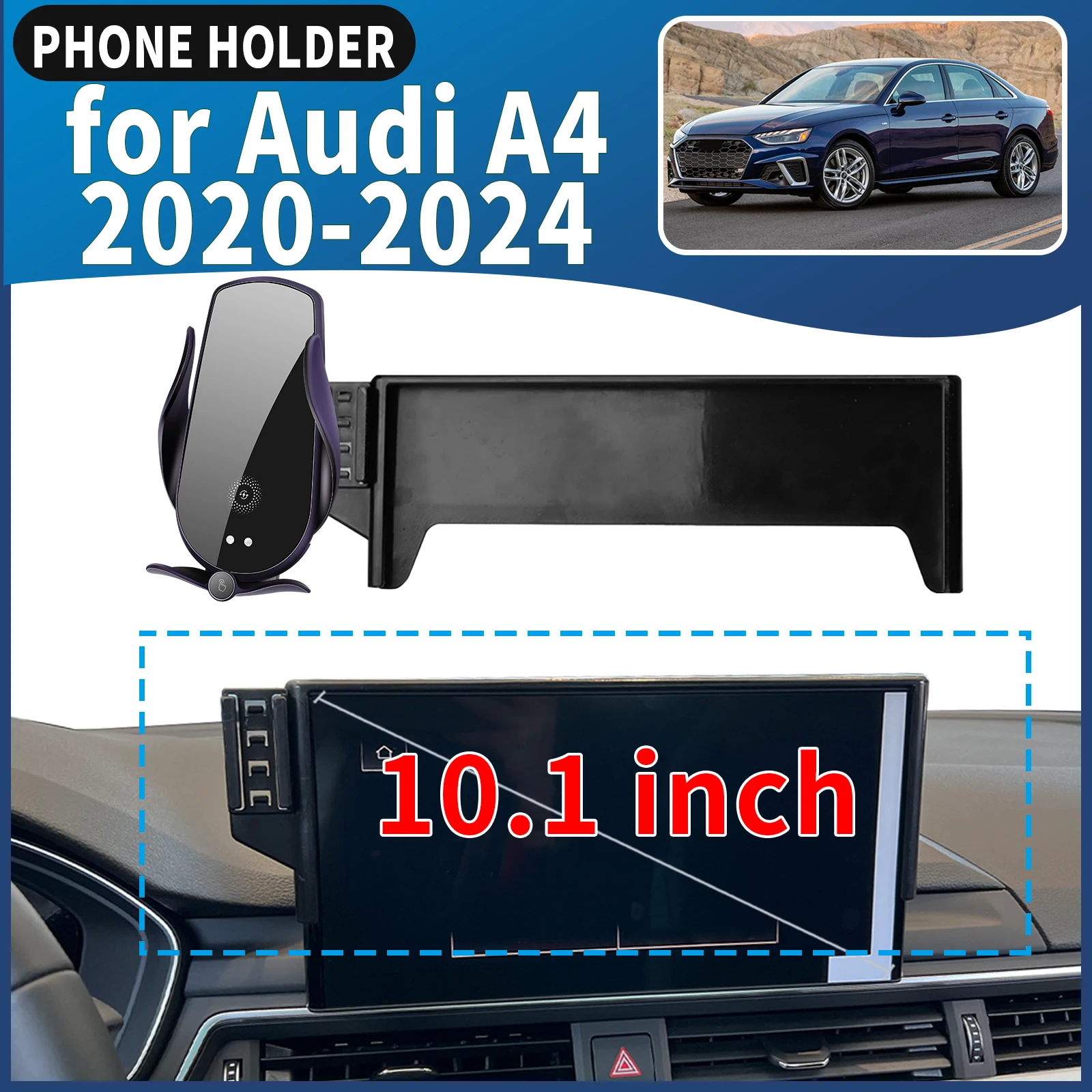 fit for Audi A4 2020-2023 2024 10.1 inch ​​Car Phone Holder Mount Vehicle-Specific GPS Navigation Easy Installation accessoires