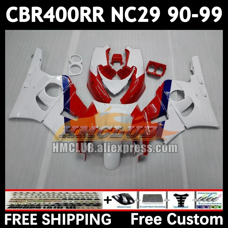 Bodywork For HONDA CBR400 CBR red white 400 RR 400RR 90 91 92 93 94 104No.6 CBR400RR NC29 1995 1996 1997 1998 1999 Fairings