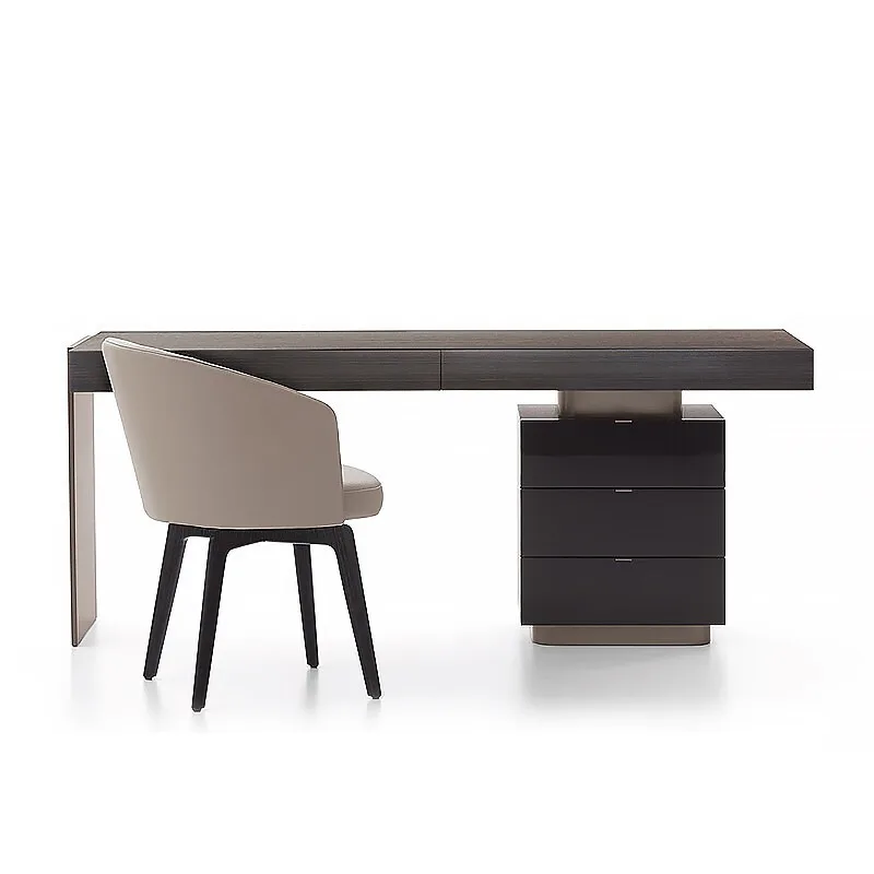 Italian minimalist book home writing desk, office modern study computer desk, computer desk for study