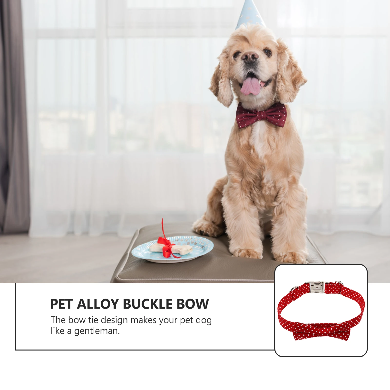 

Pet Neck Decoration Dog Collars for Small Dogs Bowknot Detachable Birthday Gift