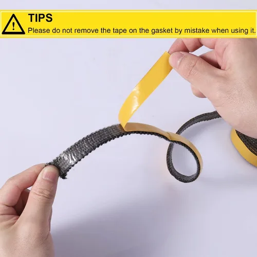 Imagen 2 del producto Cinta de junta de estufa de leña autoadhesiva plana de 20/25mm, junta de puerta de chimenea de fibra de vidrio para ahumadores de estufa de pellets de leña interior