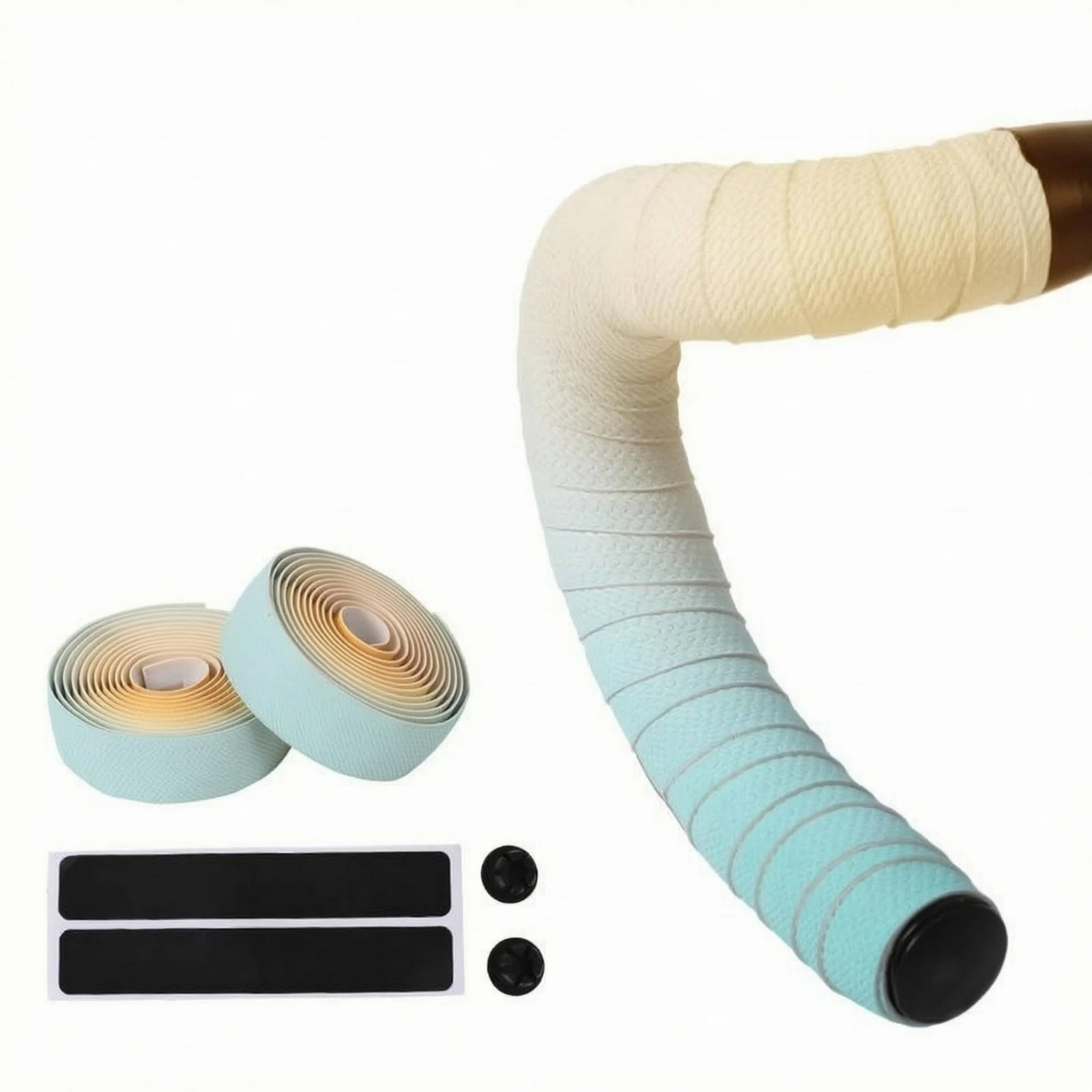 

Cycle Handlebar Tape Kit Sweat Resistant Road Bike Handlebar Tape Sports Gear Wrapped Surface Comfortable Padding