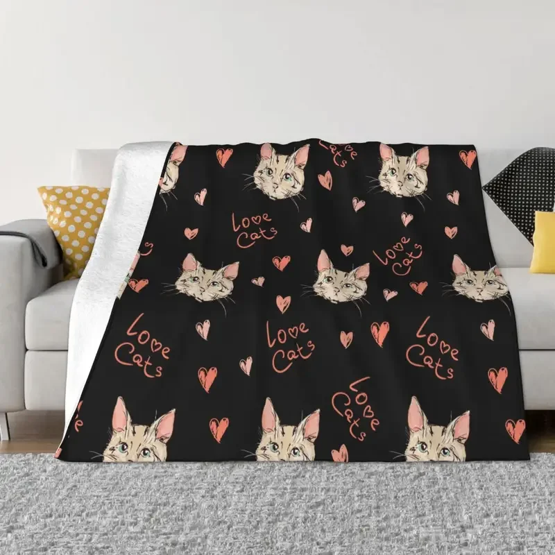 

Cat Kittens Cute Blanket Coral Fleece Plush Printed Breathable Warm Throw Blanket for Bed Couch Bedspreads