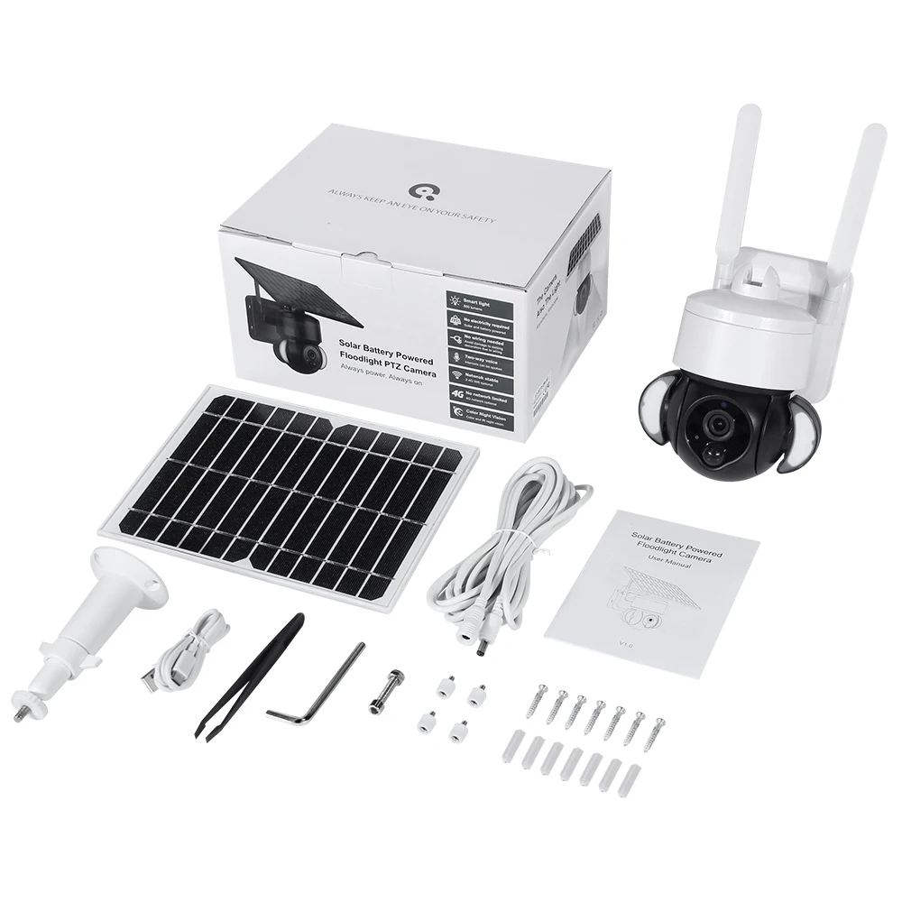 2022 جديد 1080P كاميرا Ip بالطاقة الشمسية 4G كاميرا شبكة لاسلكية CCTV كاميرا مراقبة واي فاي مع بطاريات 6 قطعة