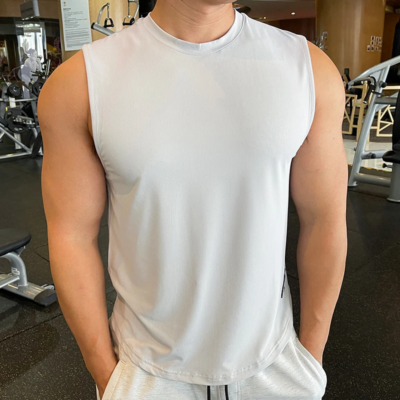 Summer Mens Fitness Gyms Tank Top Men Fitness Sleeveless Shirt Male Breathable Sports Vest Undershirt Gyms Running Vest Men