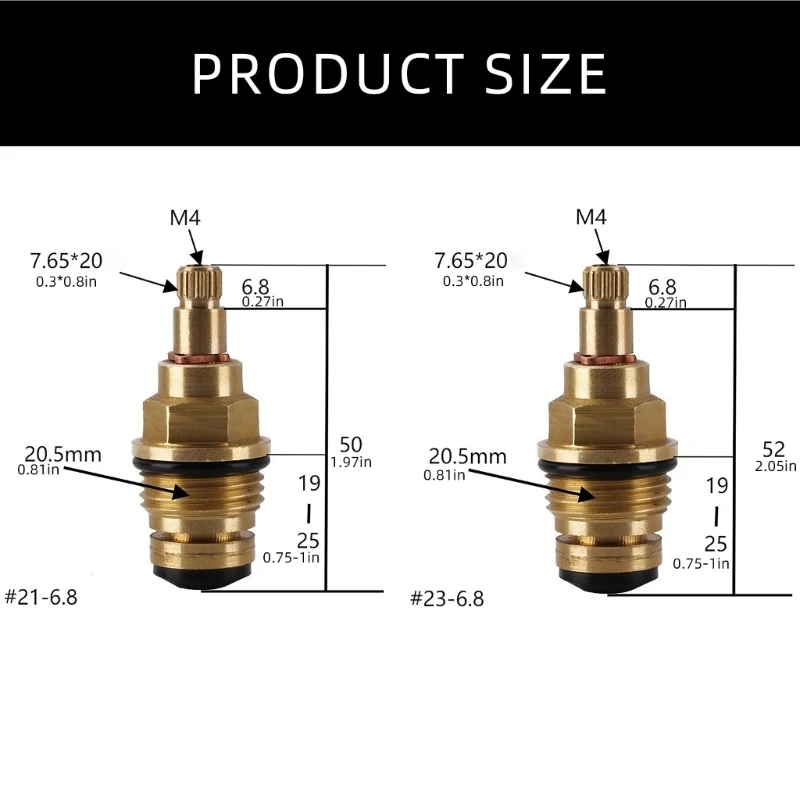 Faucet ก๊อกน้ำร้อนและน้ำเย็นแตะวาล์วแกนทองเหลืองแกนก๊อกน้ำเปลี่ยนหลอดหมุนช้า ติดตั้งง่าย