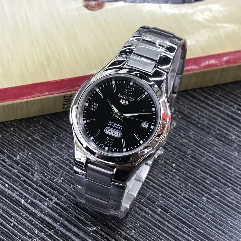 شعبية AAA + الميكانيكية التلقائية AAA + ساعة رجالي سيكو تصميم رياضي متعدد الوظائف حزام الصلب ساعة رجالي يوميا مقاوم للماء