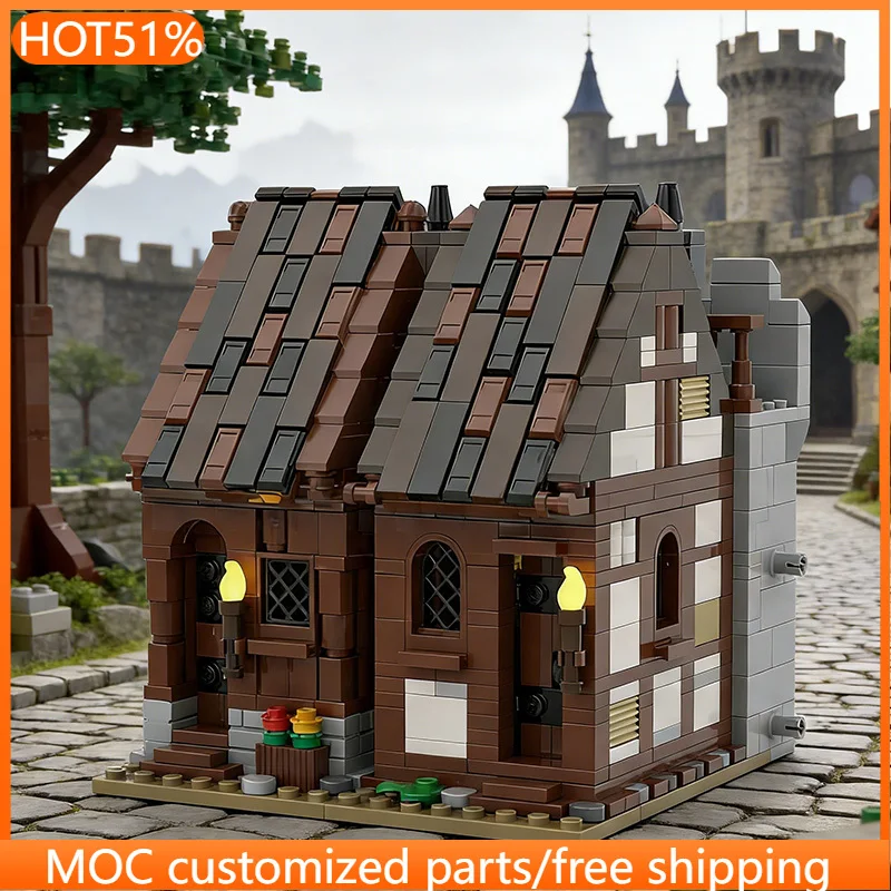 891 PCS Urban Mini Houses Set- MiniHäuserSet MOC Customize Modular Building Block Brick Popular Design DIY Boy Toy Birthday Gift