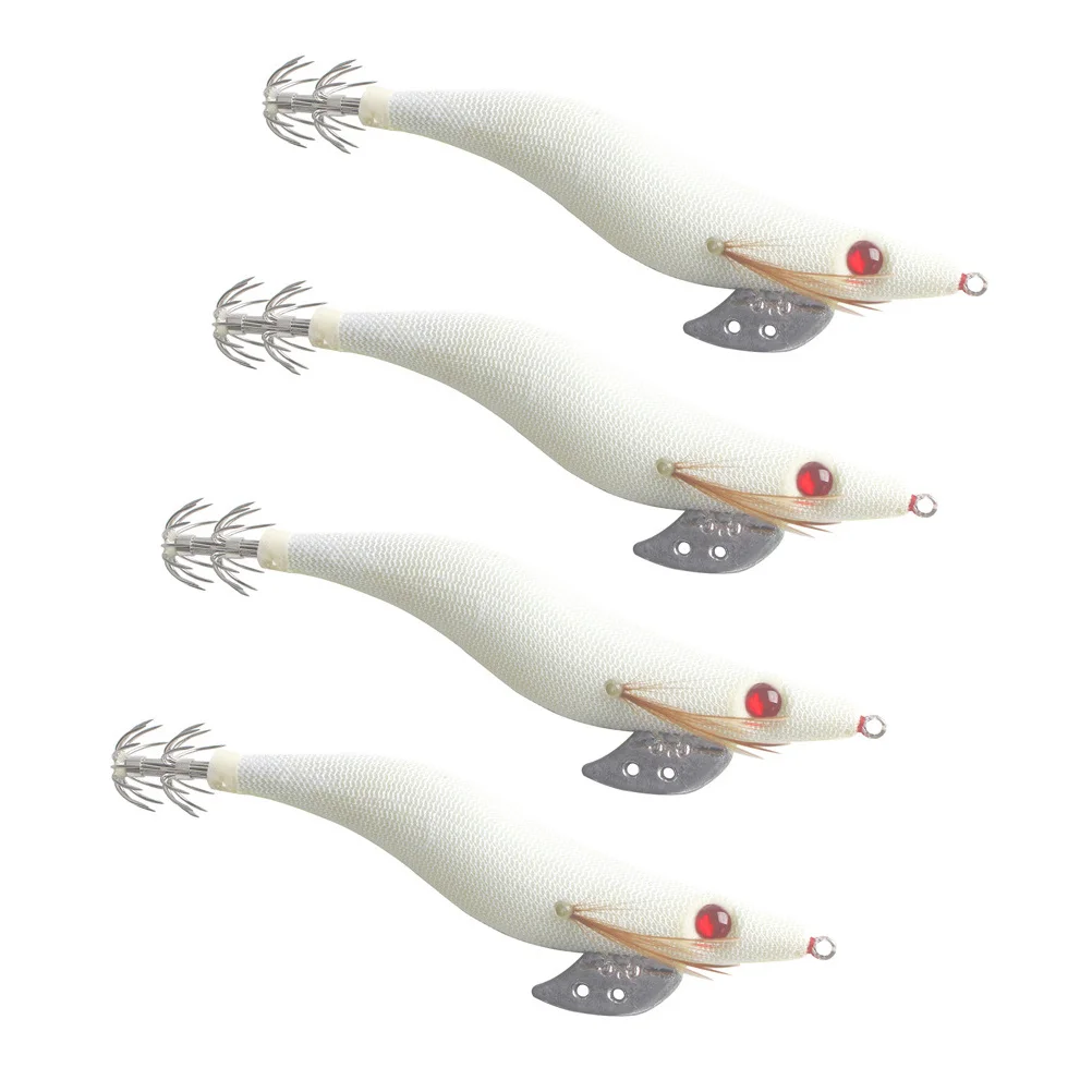 

4 Pcs Bionic Bait Freshwater Baits Fishing Shrimp Lures Floating Artificial White Luminous