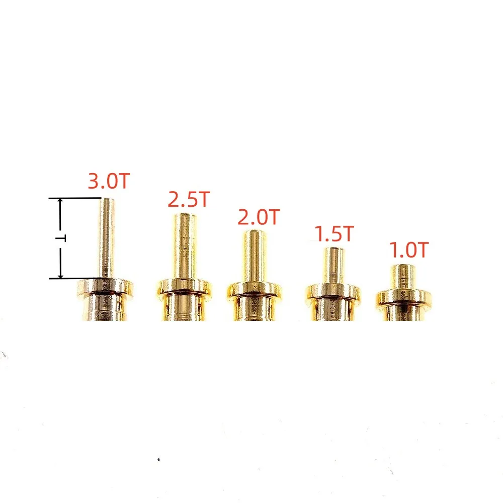 5 100 Pcs Pogo Pin Female Contact 3.5 4.0 4.5 5.5 6.0 7.0 mm Height Through Holes PCB Target Header Flange DIP Gold Plated 3A