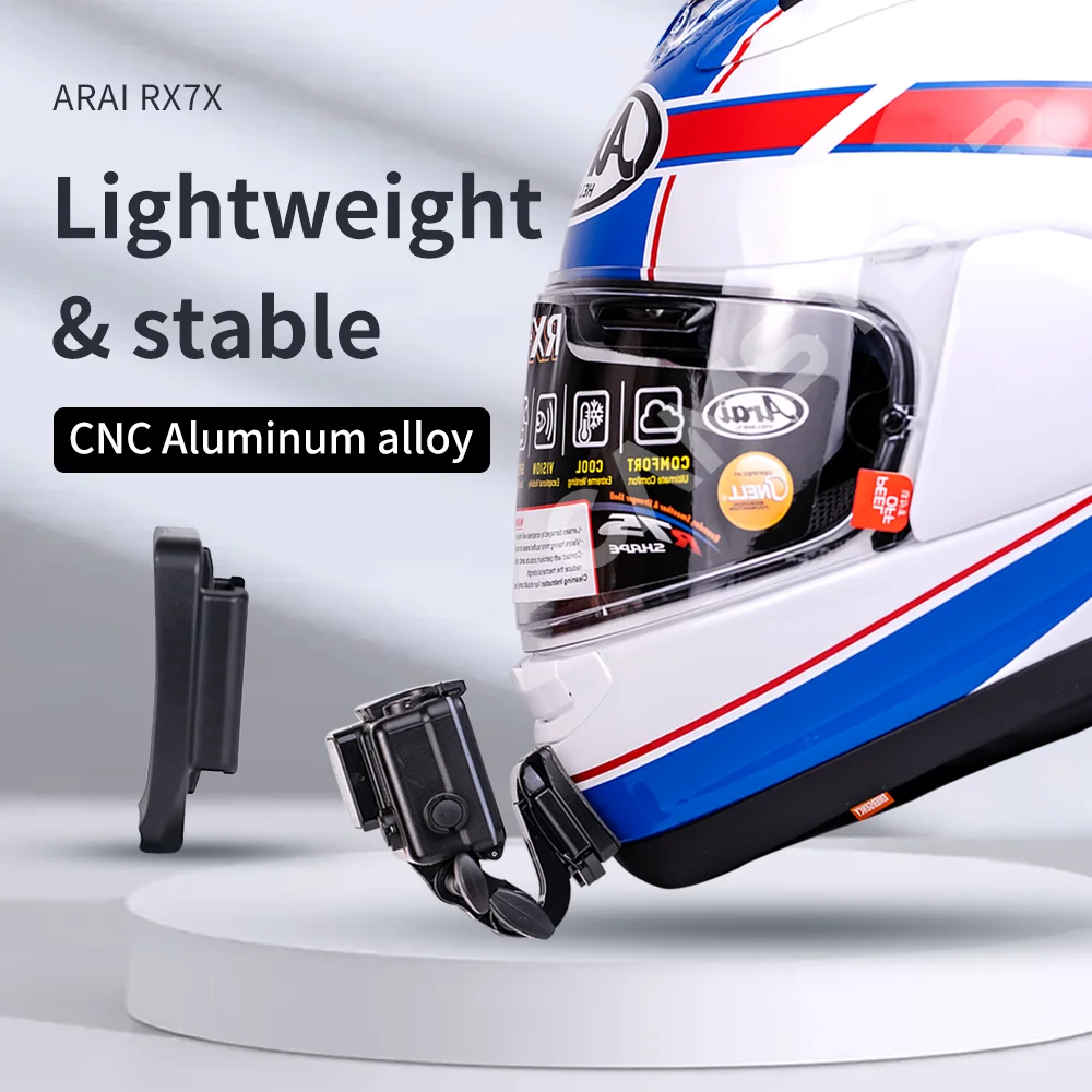 Arai Rx7x Helmet Custom Aluminium Chin Mount for GoPro Hero12 11 10 9 Insta360 X4 X3 Acepro DJI Action 5pro 4 3 Camera Accessory