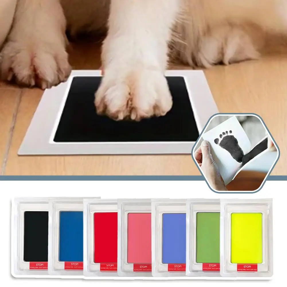 Pet Dog Paw Print Ink Kit Pad Baby Handprint Footprint Non-toxic Footprint Souvenir Diy Pet Easy Safe Clean Mess-free H G7o6