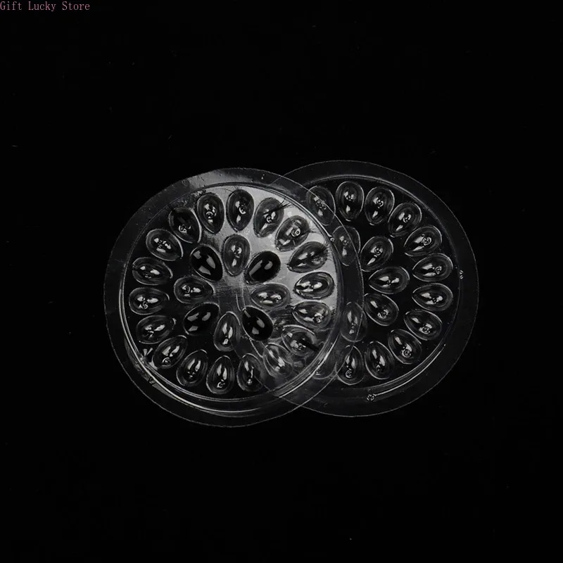 แผ่นรองกาวติดขนตาปลอมแบบใช้แล้วทิ้ง 2/10//50 ชิ้น ที่วางแผ่นกาวต่อขนตา ที่วางพลาสติกใสสำหรับขนตา