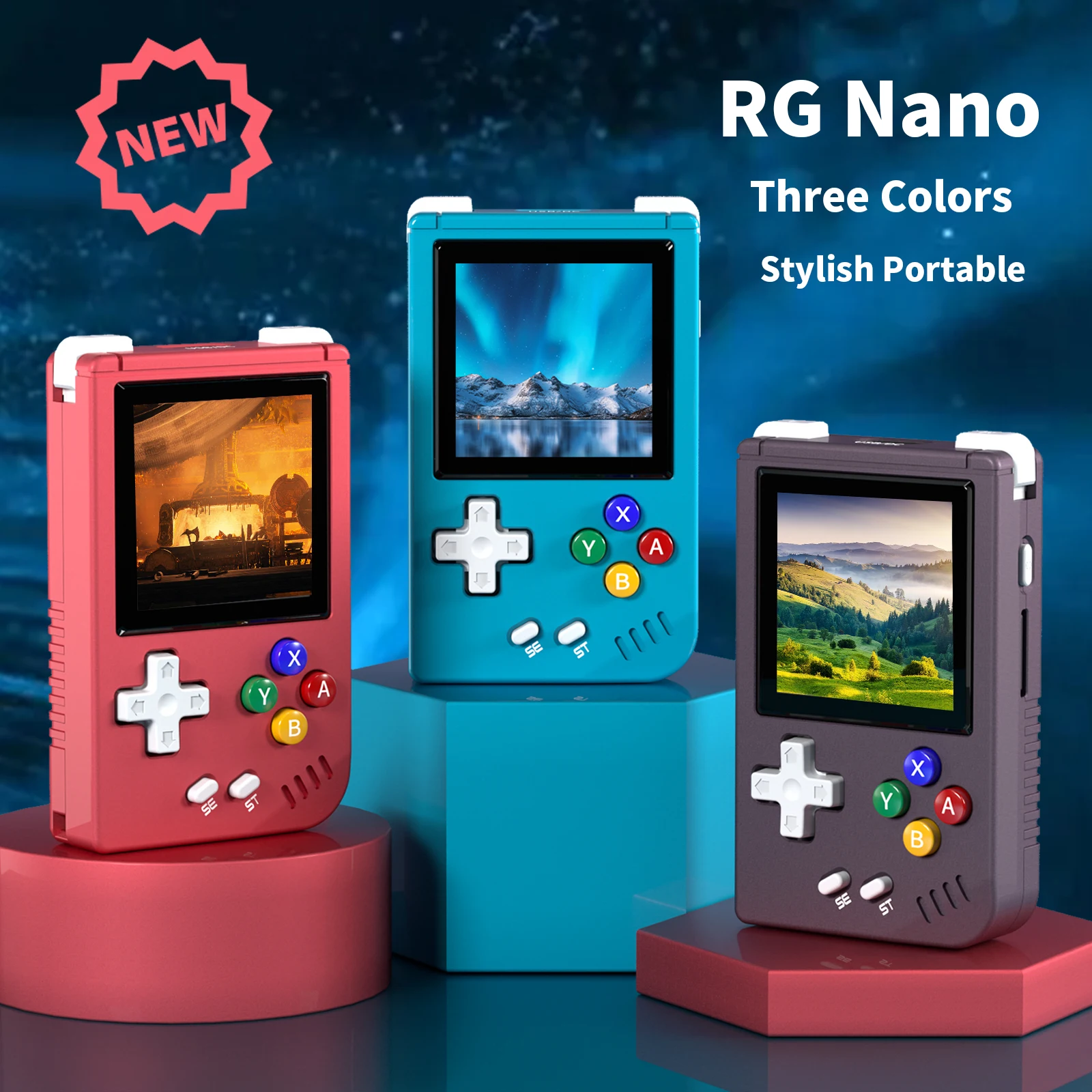 RG NANO RGNANO Pocket Mini Handheld Game Player Metal Shell 1.54