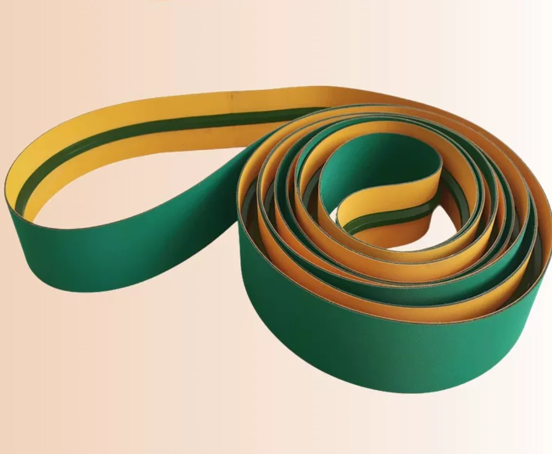 Anti-deviation base belt 10*6 trapezoidal guide strip nylon base belt, yellow-green flat belt with guide strip for transmission