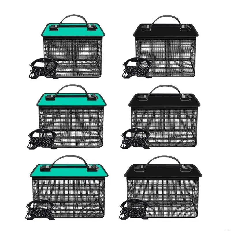 

Folding Floating Fish Basket Live Fish Protectors Portable Meshes Fishing Net Storage Cage Fishing Holder Bucket Easy Use