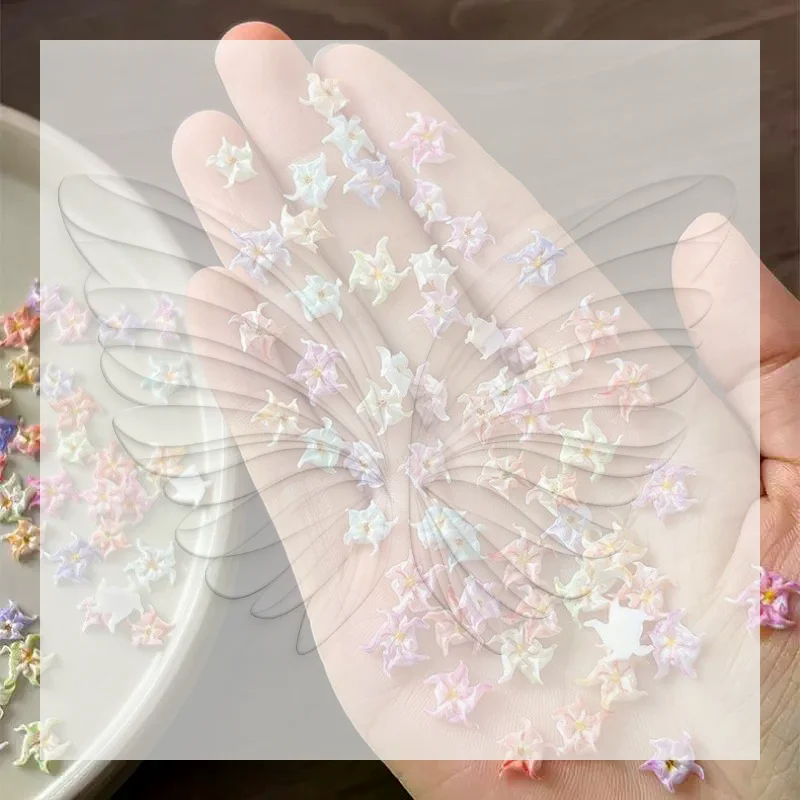 50 Pcs Easy to Apply Mini Resin Nail Art Decorations Colorful DIY Manicure Supplies for Home Salon Nail Art Design
