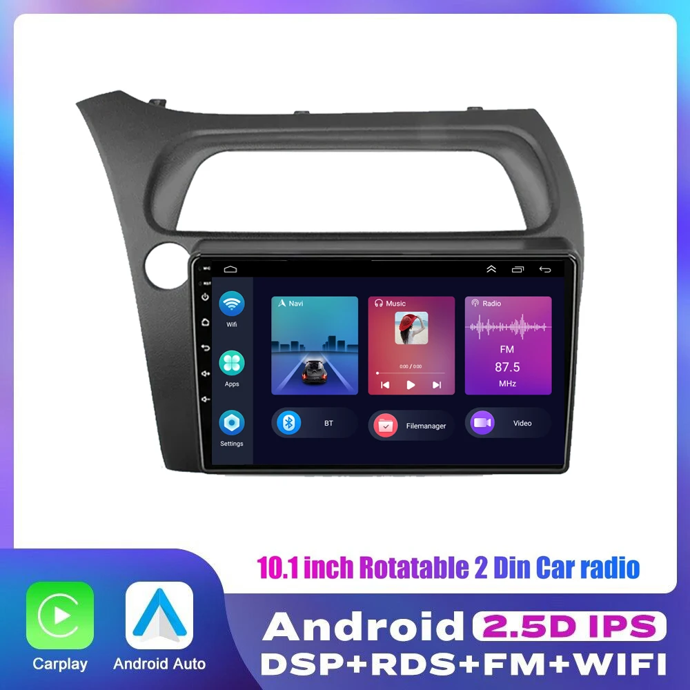 

For Honda Civic Hatchback 2006 2007-2011 Android 13 Car Radio Multimedia Video Navigation 2 Din Stereo Head Unit Speaker Carplay