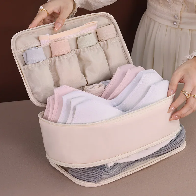 

Дорожная сумка для хранения, портативное нижнее белье, колготки, сумка-Органайзер для носков, двухслойная вместительная сумка для багажа, товары для путешествий