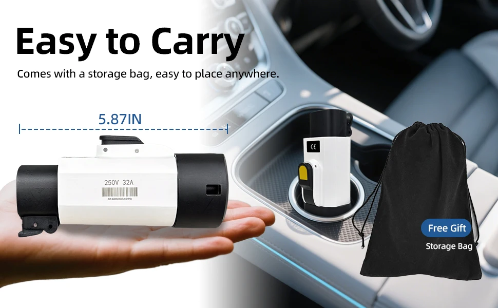 EVqiaoyi NACS auf Typ2 EV-Adapter 32A 7KW von Tesla Pile auf Typ2 EV-Ladekonverter für EU-Standard-Autos – Detail 7