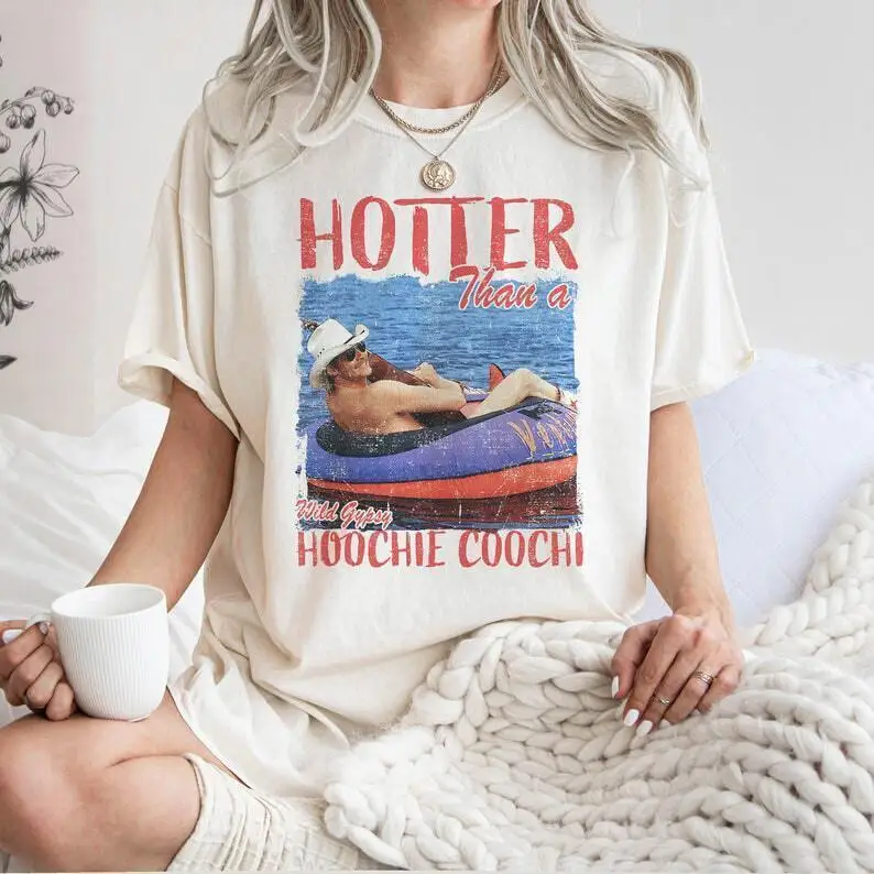 

Hotter Than A Hoochie Coochie Shirt Alan-Jackson White T-Shirt