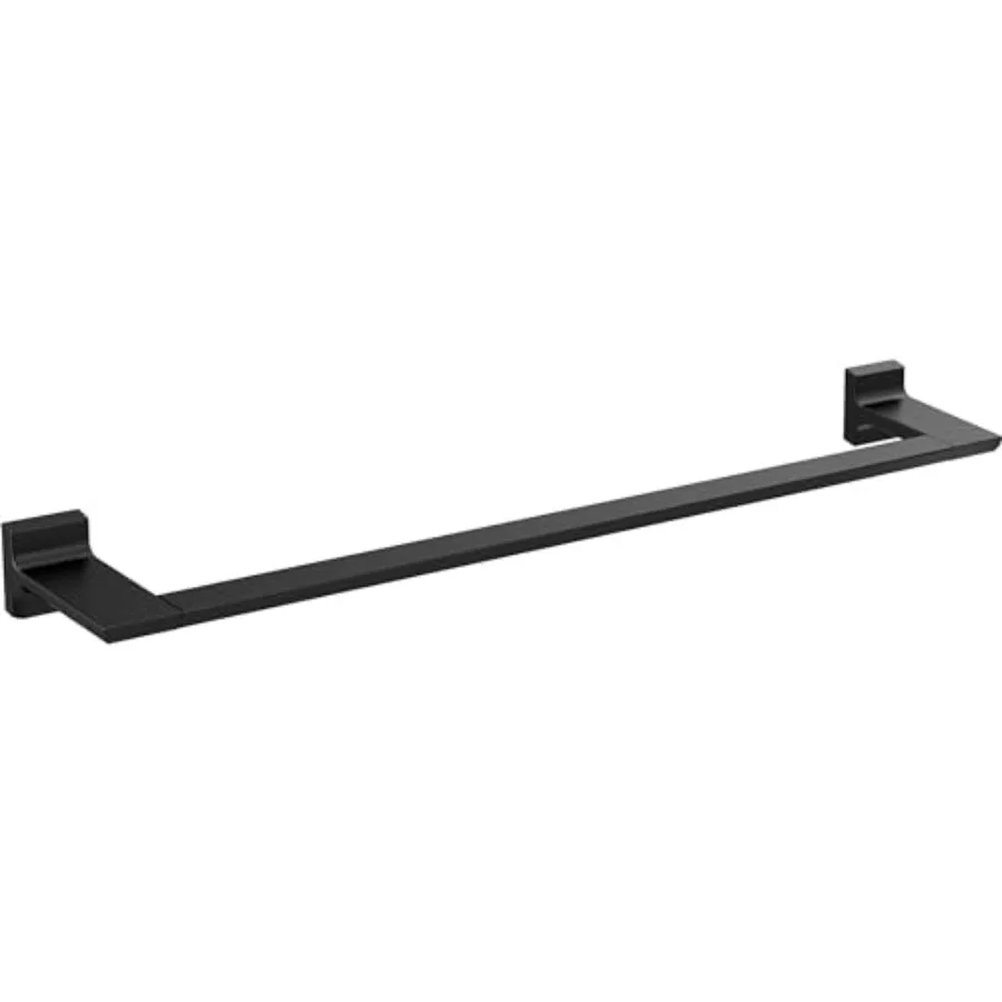 

Bathroom towel rack, matte black metal, 24-inch wall-mounted bar holder with hardware included