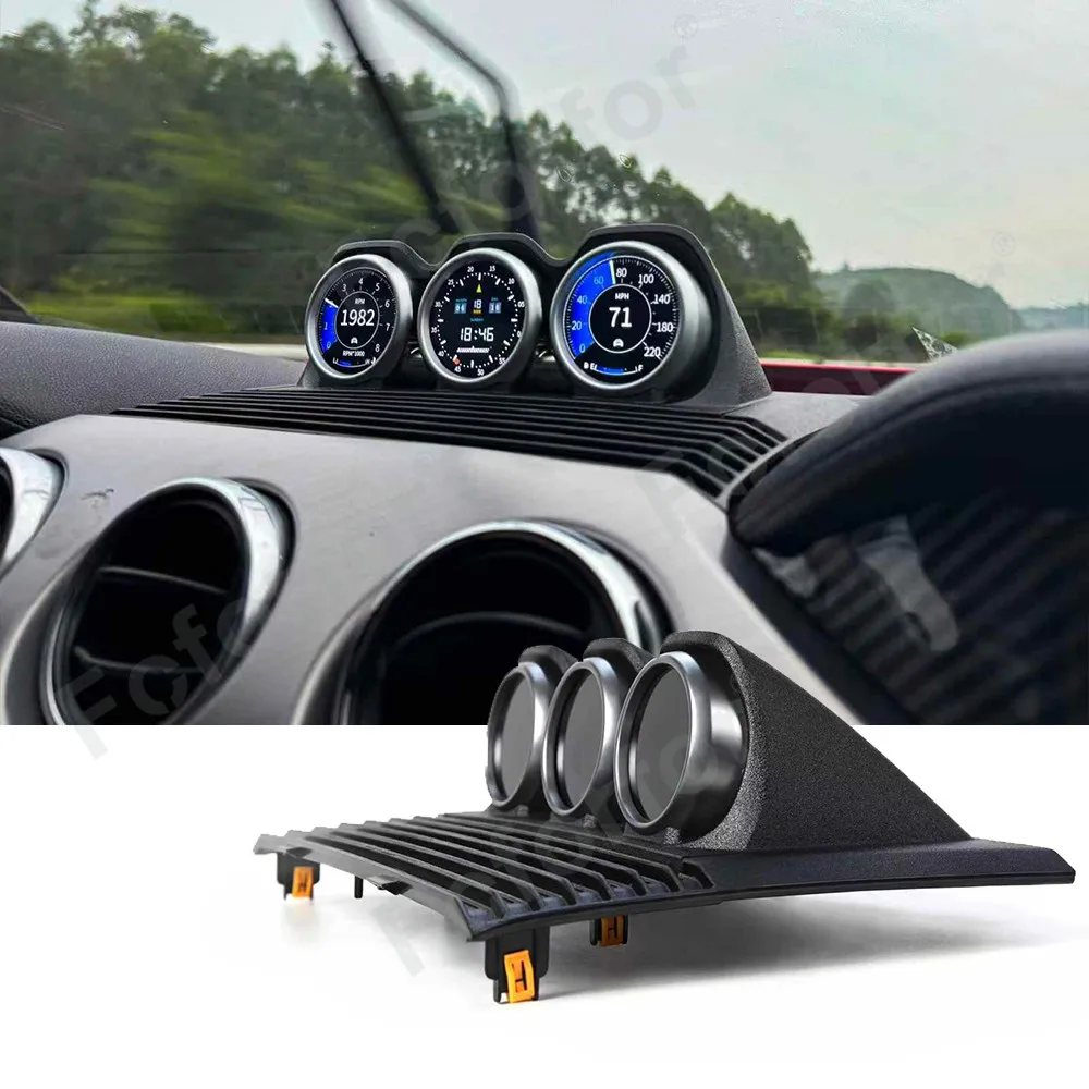 US Stock Three Zone Screen Car Digital Cluster Virtual Cockpit Screen For Ford Mustang 2015-2023 Odometer Dashboard Speed Meter