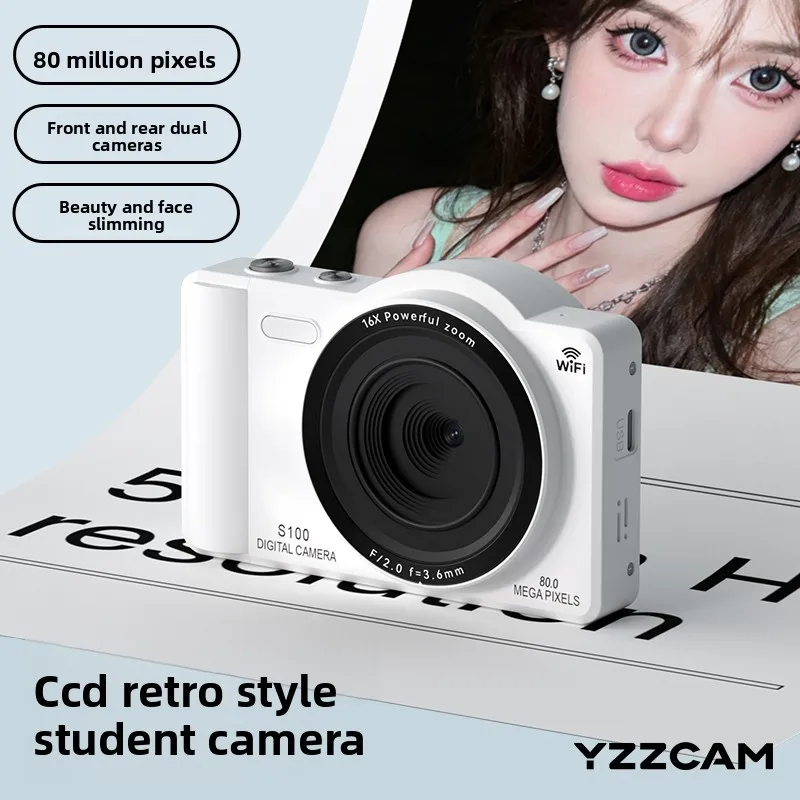 

5K 75MP Dual Selfie Lens Autofocus WiFi Digital Camera Teens Compact Portable Beauty Camera Travel Vlog YouTube Video