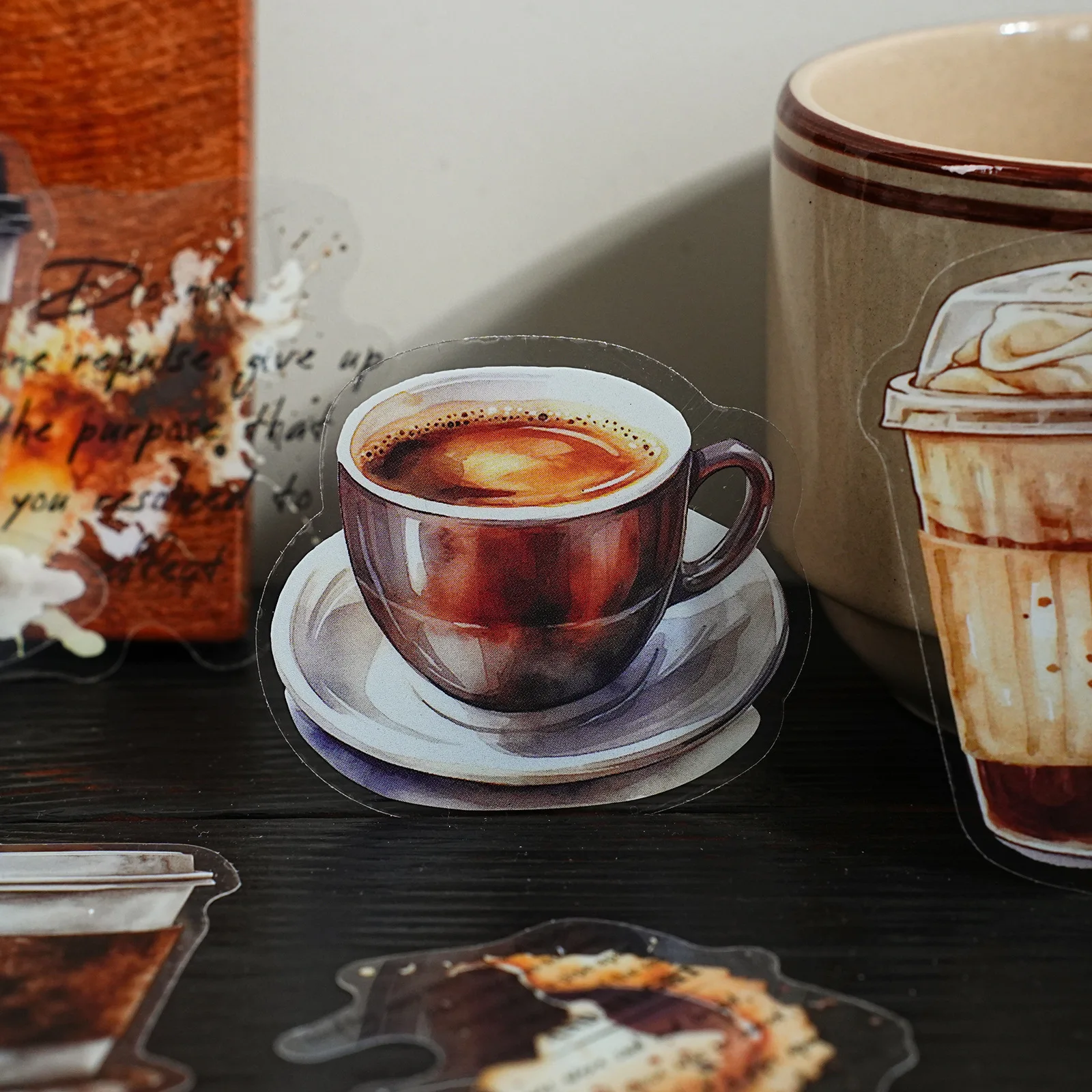 20pcs/lot Kawaii Scrapbook Stickers Coffee Freedom DIY Journaling Scrapbooking Supplies Decorative Stationery Sticker