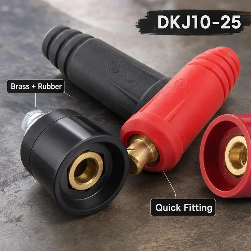 European Style Welder Quick Connectors Insulated Rubber Shell Brass Fittings For Industrial Welding Repair